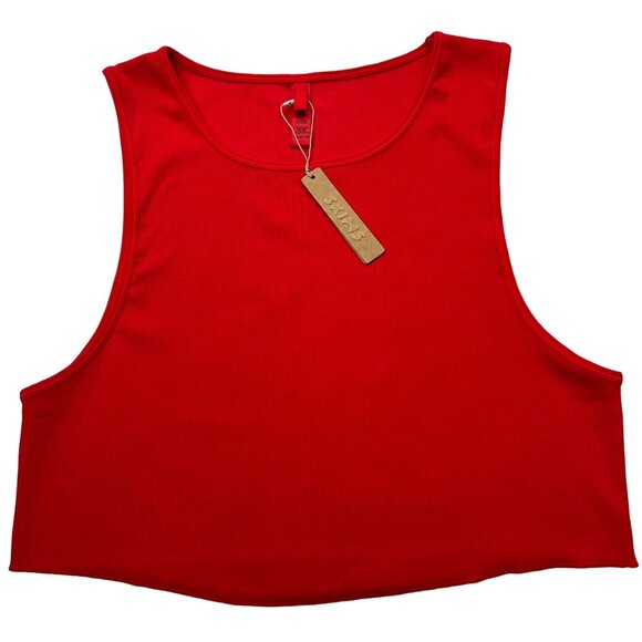 SKIMS‎ Cotton Rib Super Crop Tank Ruby 4X - Picture 2 of 11